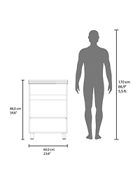 Fm Furniture Demolotion Utility Sink Cabinet with Dual Compartments and Storage, Modern Design
