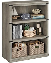 gaomon 3 Tier Farmhouse Wooden Bookcase, 40" Tall Open Storage Shelf for Living Room Bedroom Office