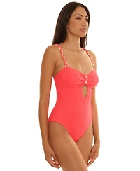 Becca Women's Bandeau Neck Braided One-Piece Swimsuit