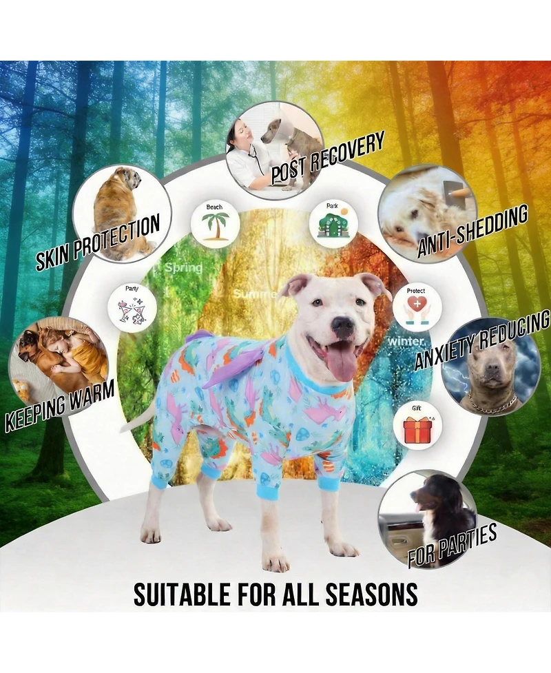 Aronkl Cotton Polyester Calming Dog Onesie for All Seasons - Stress Relief, Comfort