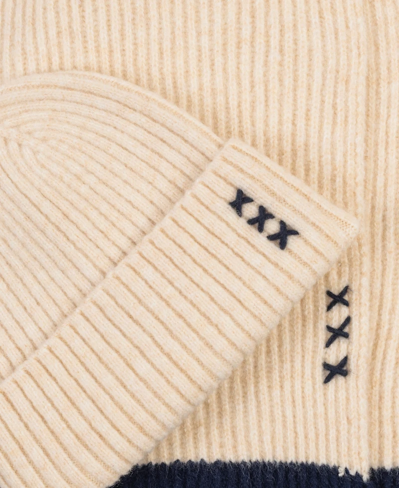 Scotch & Soda Men's Rib Stitch Cuff Beanie Scarf, 2-Piece Set