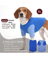 Aronkl 2 Pack Breathable Cotton Spandex Dog T-shirts for Year-Round Comfort