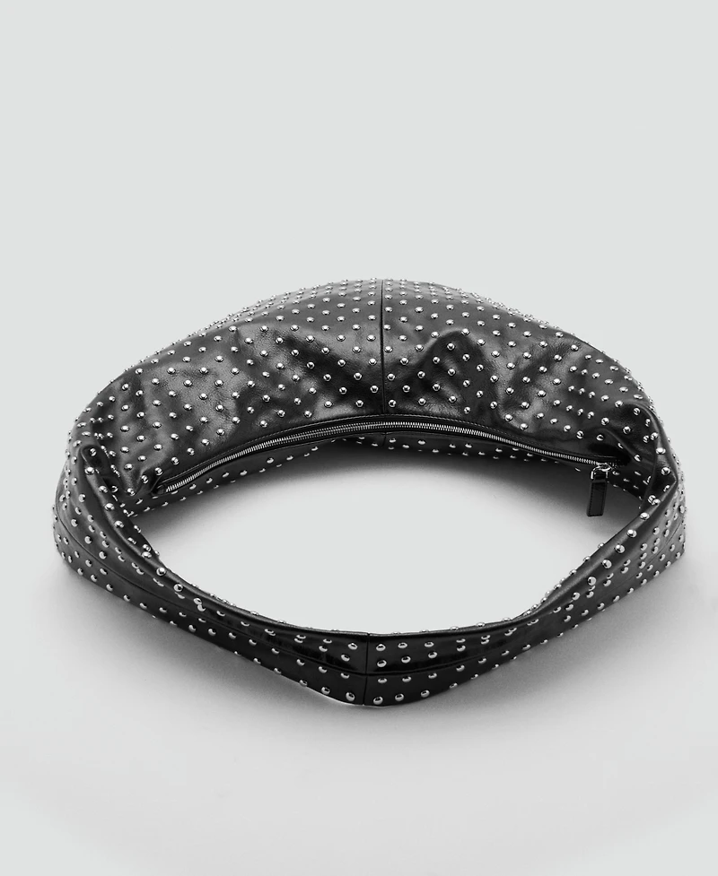 Mango Women's Oval Studded Shoulder Bag