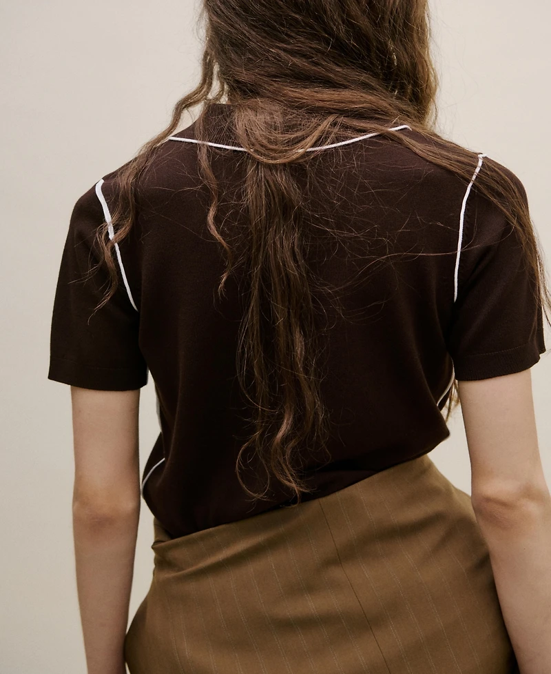 Mango Women's Contrasting Stripes Sweater