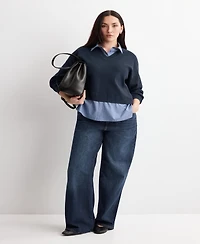Mango Women's Combined Shirt Sweater