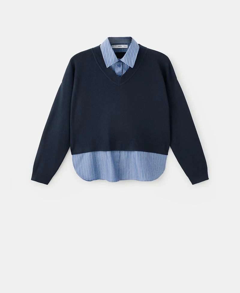 Mango Women's Combined Shirt Sweater