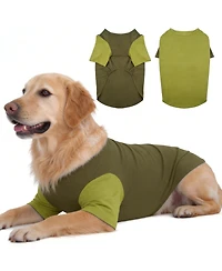 Aronkl 2 Pack Breathable Cotton Spandex Dog T-shirts for Year-Round Comfort