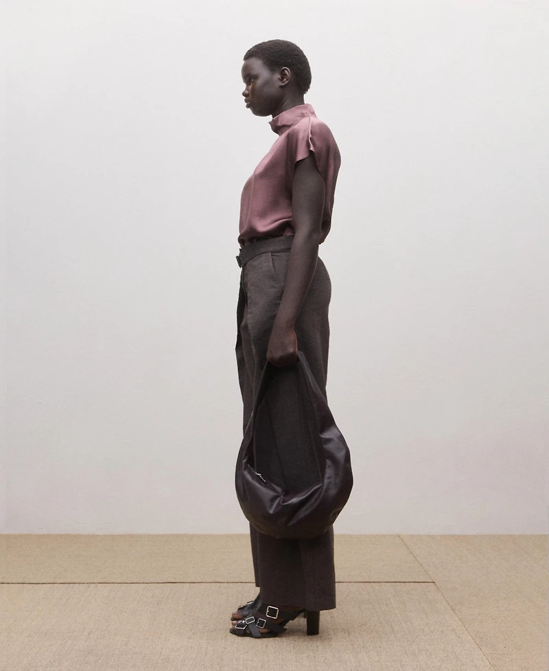 Mango Women's Satin Silk Blouse