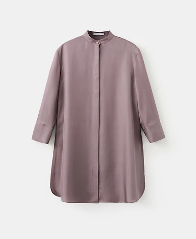 Mango Women's Stand Collar Long Shirt