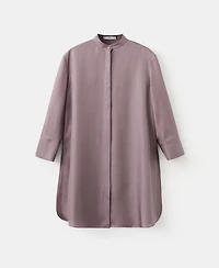 Mango Women's Stand Collar Long Shirt