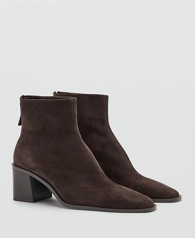 Mango Women's Suede Block-Heel Boots