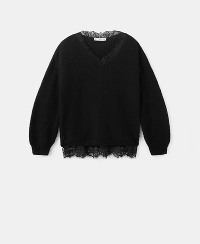 Mango Women's Lace Knit Jumper Sweater