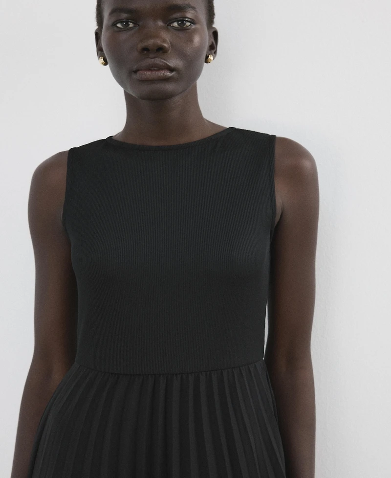 Mango Women's Pleated Long Dress