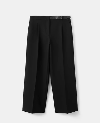 Mango Women's Belt Straight-Fit Pants
