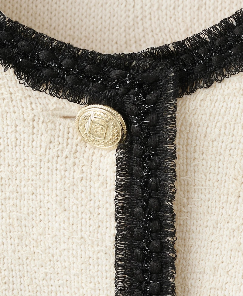 Mango Women's Contrasting Ribbed Cardigan