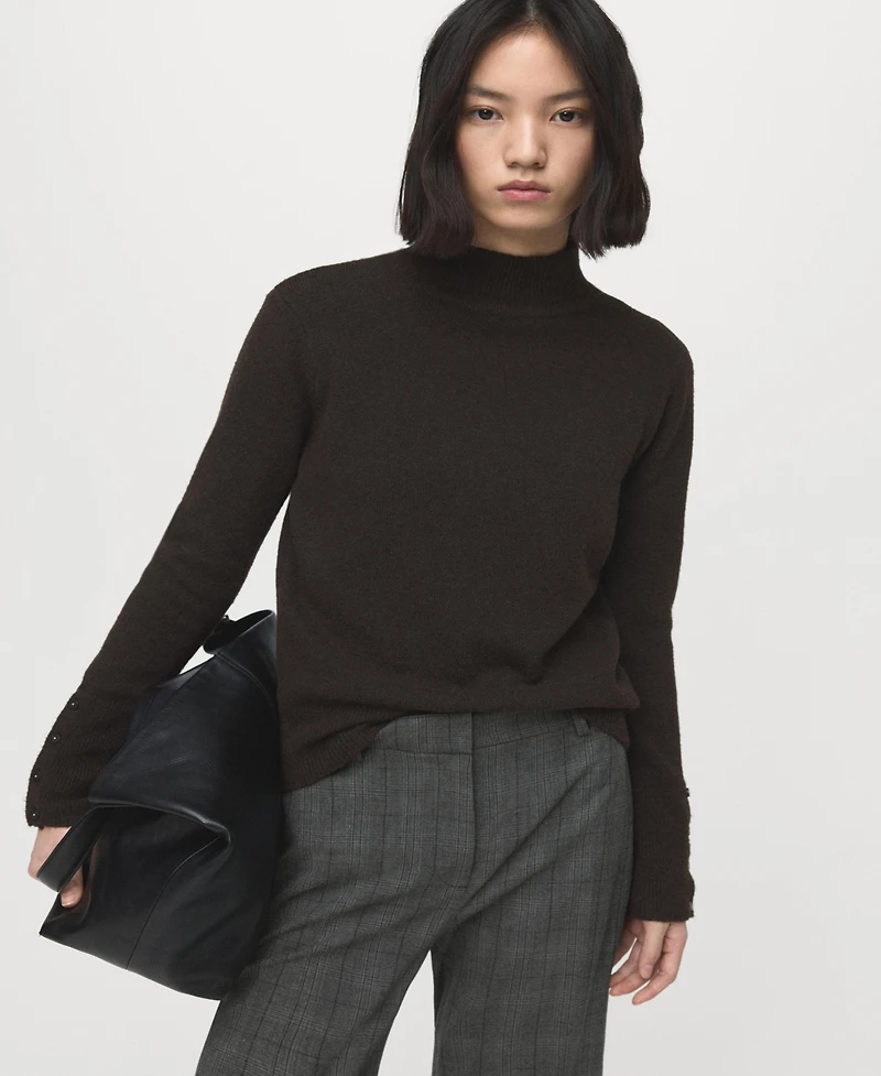 Mango Women's Wide Leg Check Suit Trousers