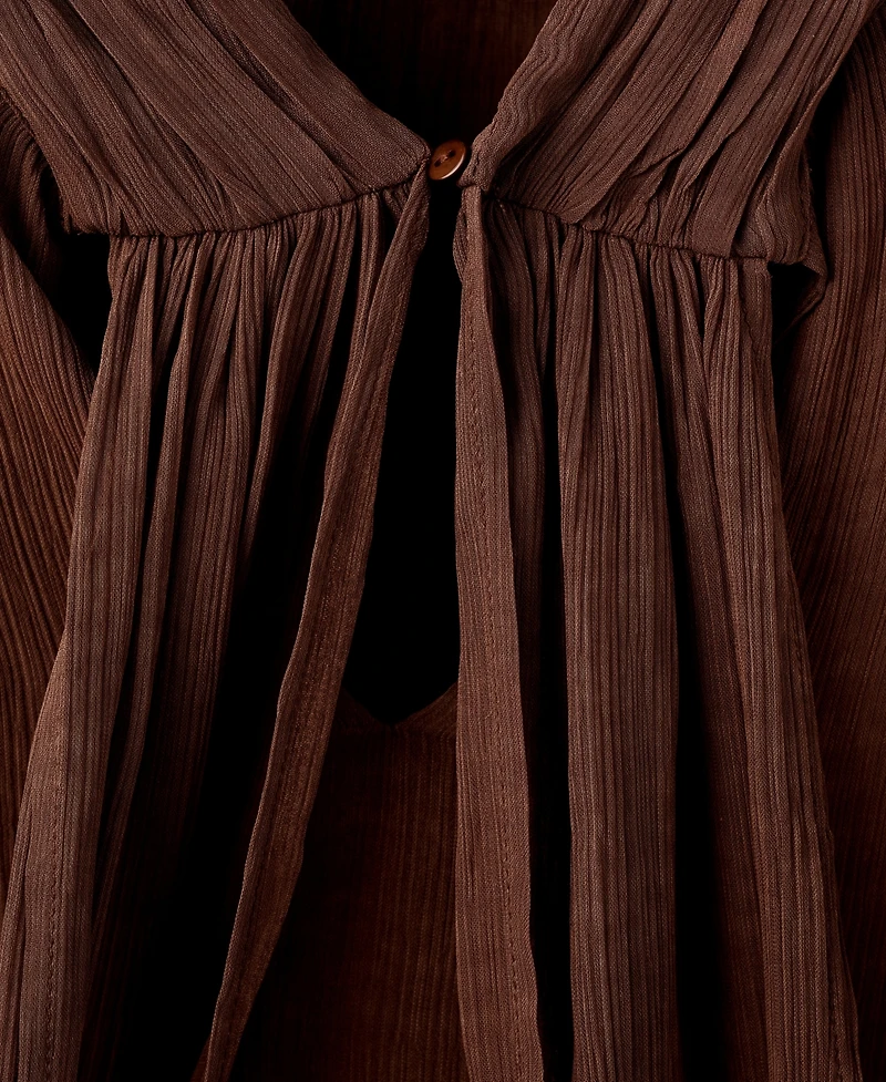 Mango Women's Ruffled High-Neck Blouse