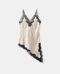 Mango Women's Polka Dots Lace Top