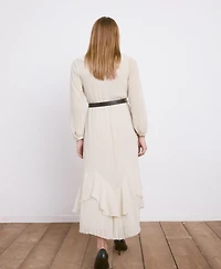 Mango Women's Long Ruffled Dress