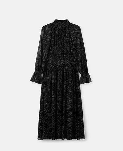 Mango Women's Puffed Sleeves Polka-Dot Dress