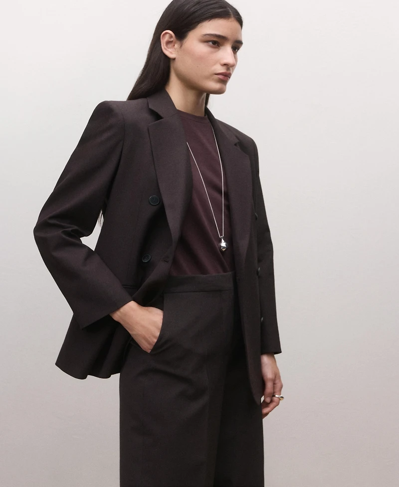 Mango Women's Wool Mid-Rise Dress Pants