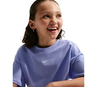 Nike Big Girls Sportswear Essential Cotton Swoosh Logo T-Shirt