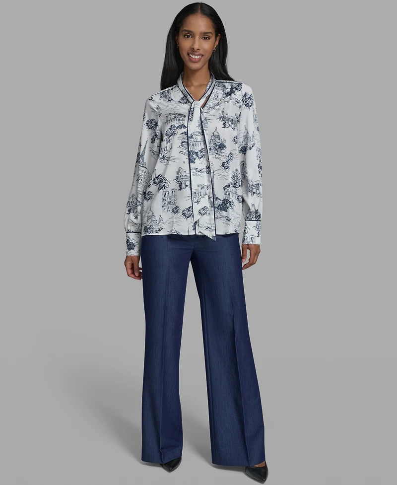 Karl Lagerfeld Paris Women's V-Neck Blouse