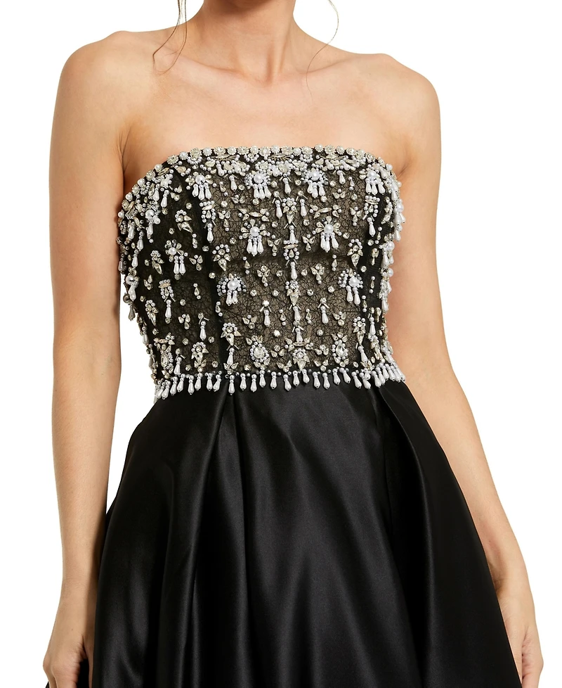 Mac Duggal Women's Strapless Embellished Top Satin Ballgown