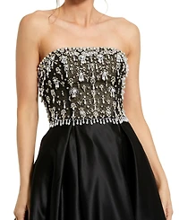 Mac Duggal Women's Strapless Embellished Top Satin Ballgown