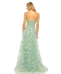 Mac Duggal Women's Embroidered Sweetheart Floral Corset A Line Gown
