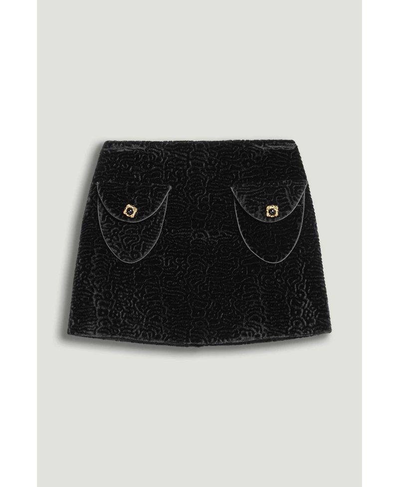 Nocturne Women's Textured Velvet Mini Skirt