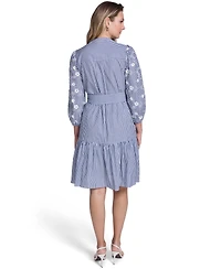 Jessica Howard Petite 3/4-Sleeve Short Shirt Dress