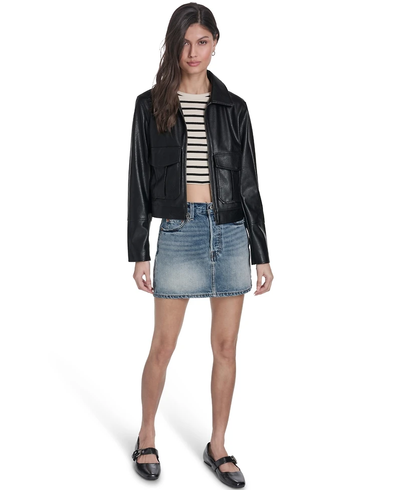 Levi's Women's Faux Leather Zip-Front Jacket