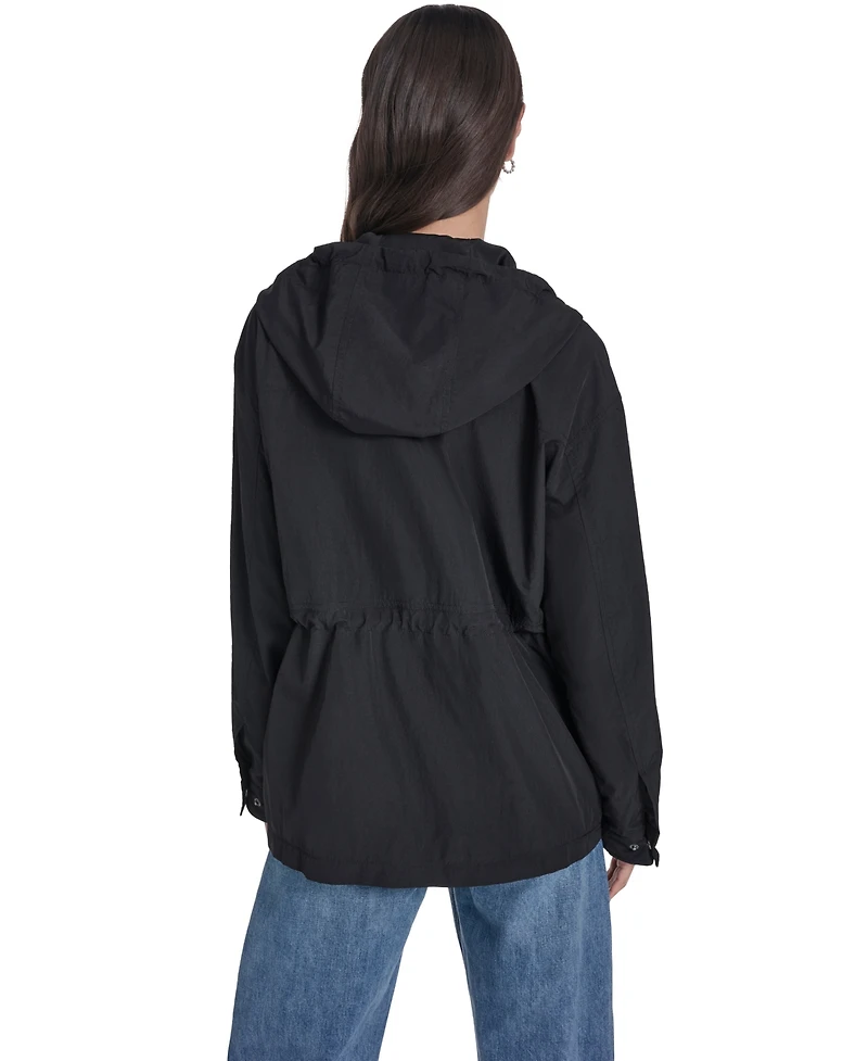 Levi's Women's Cinch-Waist Hooded Rain Anorak Jacket