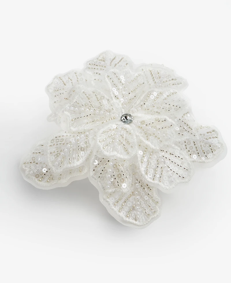 Holiday Lane Iced Delight Floral with Sequins Clip Ornament, Macy's Exclusive