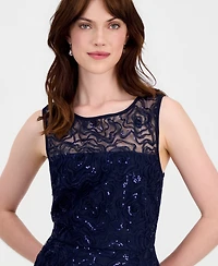 Connected Women's Illusion Sequin-Embellsihed Cocktail Dress