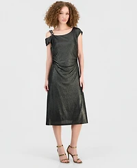Connected Women's Off-The-Shoulder Stone Medallion Dress