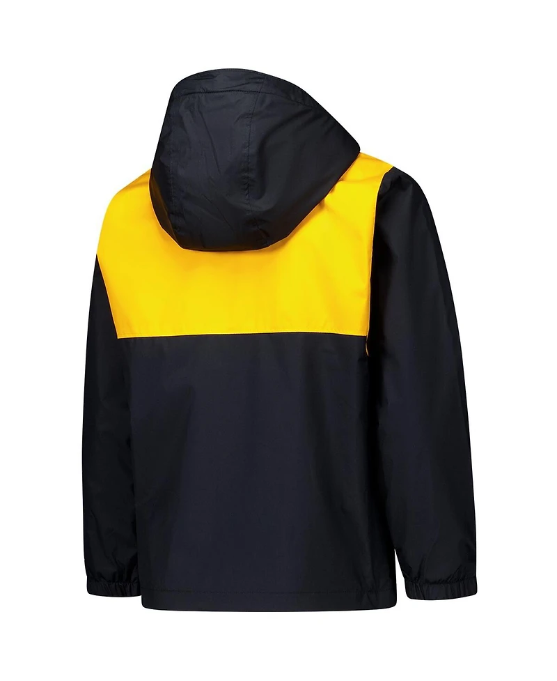 Columbia Big Boys and Girls Black Iowa State Cyclones Rainy Fields Lined Hoodie Full-Zip Jacket