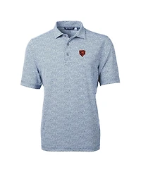 Cutter & Buck Men's Navy Chicago Bears Throwback Logo Virtue Eco-Pique Botanical Polo Shirt