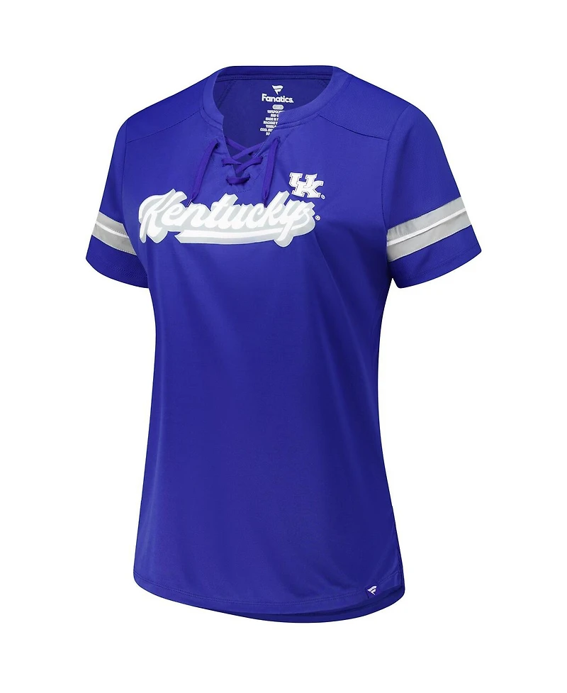 Fanatics Women's Royal Kentucky Wildcats Plus Overtime Readiness Lace-Up T-Shirt