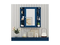 Slickblue Wall Bathroom Mirror Cabinet with Built-In Storage Shelves