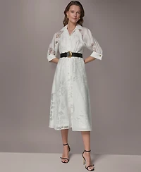Donna Karan New York Women's Collared Midi Shirt Dress