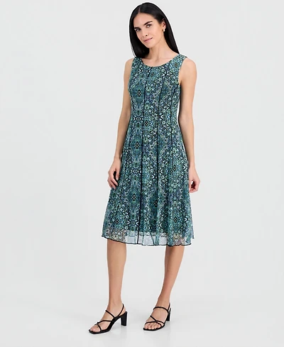 Connected Petite Sleeveless Fit & Flare Dress