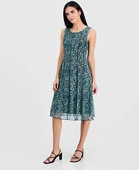 Connected Petite Sleeveless Fit & Flare Dress