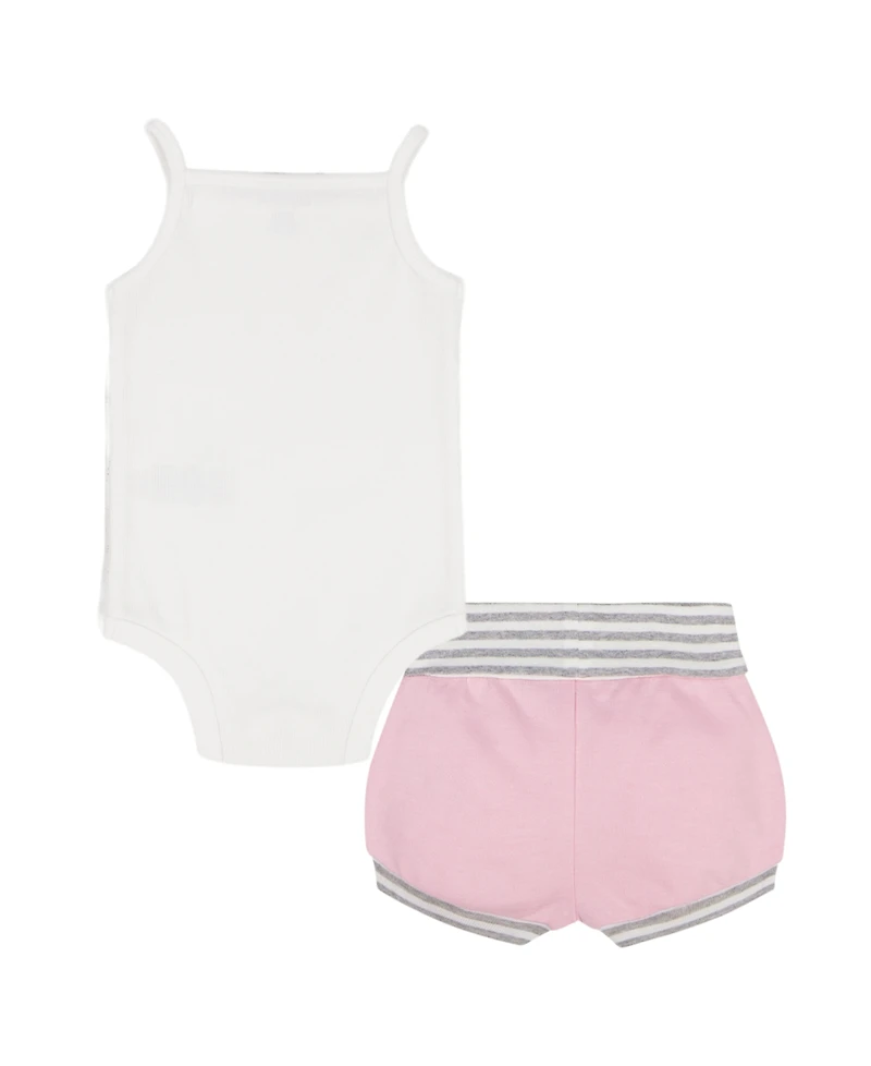 Calvin Klein Baby Girls' Ribbed Tank Bodysuit and Shorts, 2-Piece Set