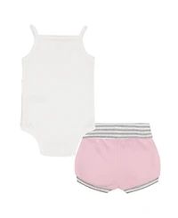 Calvin Klein Baby Girls' Ribbed Tank Bodysuit and Shorts, 2-Piece Set