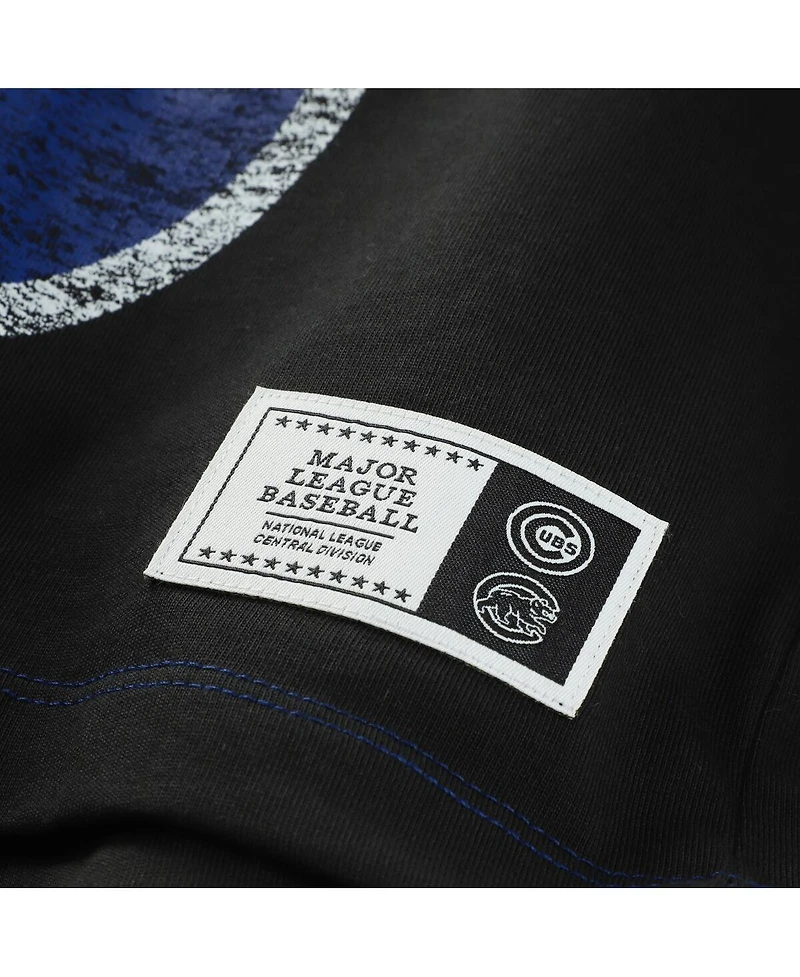 New Era Women's Royal Chicago Cubs Upcycled Color Blocked Boxy Cropped T-Shirt