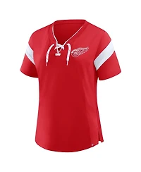 Fanatics Women's Red Detroit Wings Offside Athena T-Shirt