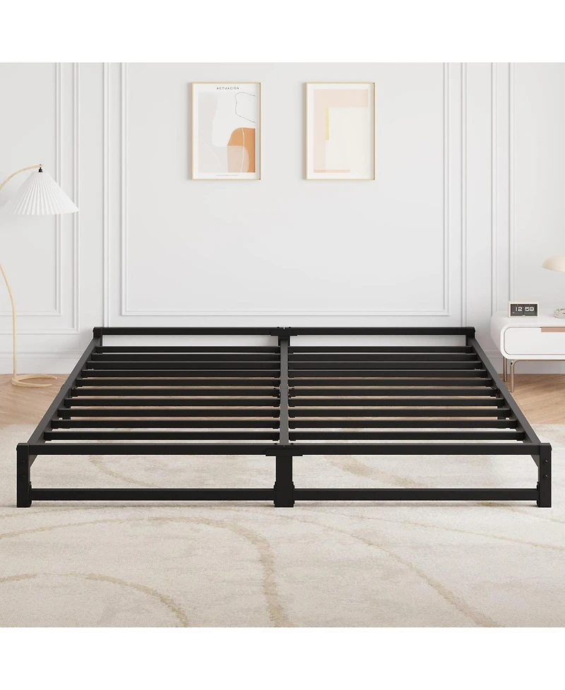 gaomon 6 Inch Size Metal Platform Bed Frame with Steel Slat Support, Mattress Foundation and No Box Spring Needed