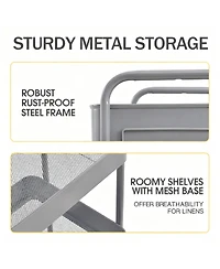 Yigii Metal Rolling Cart with Wheels for Kitchen, Bathroom, & More - Easy Assembly, Durable